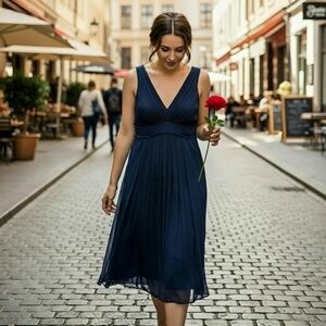 Laundry By Shelli Segal Deep Blue Midi Dress